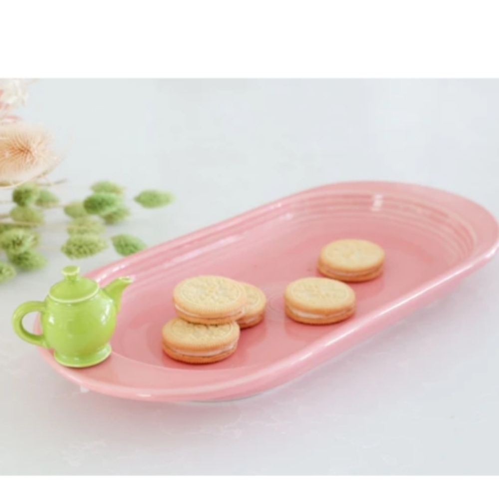 Nora Fleming Fiesta Bread Tray With Fiesta Teapot Mini - New In Box